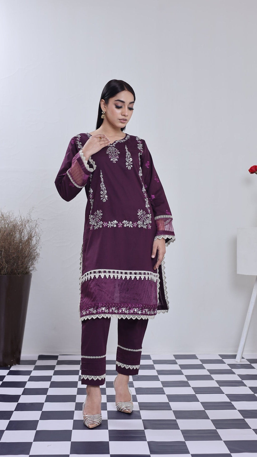 2202-E RASIN – Cotton lawn Embroidered 2-Piece Suit – Elegant Summer Wear