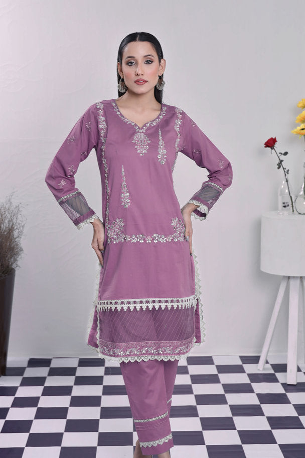 2202-Piyazi – Cotton lawn Embroidered 2-Piece Suit – Elegant Summer Wear