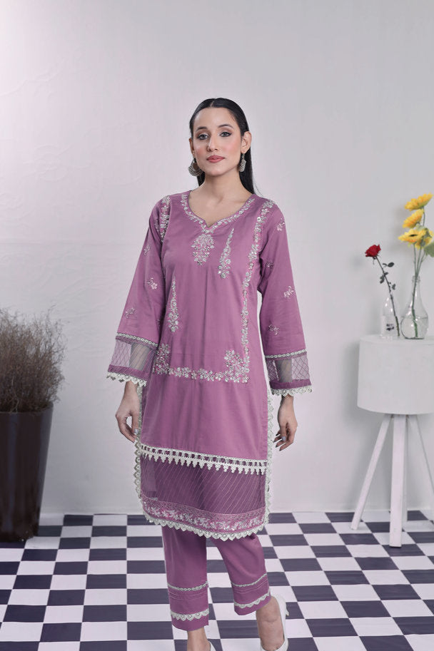 2202-Piyazi – Cotton lawn Embroidered 2-Piece Suit – Elegant Summer Wear