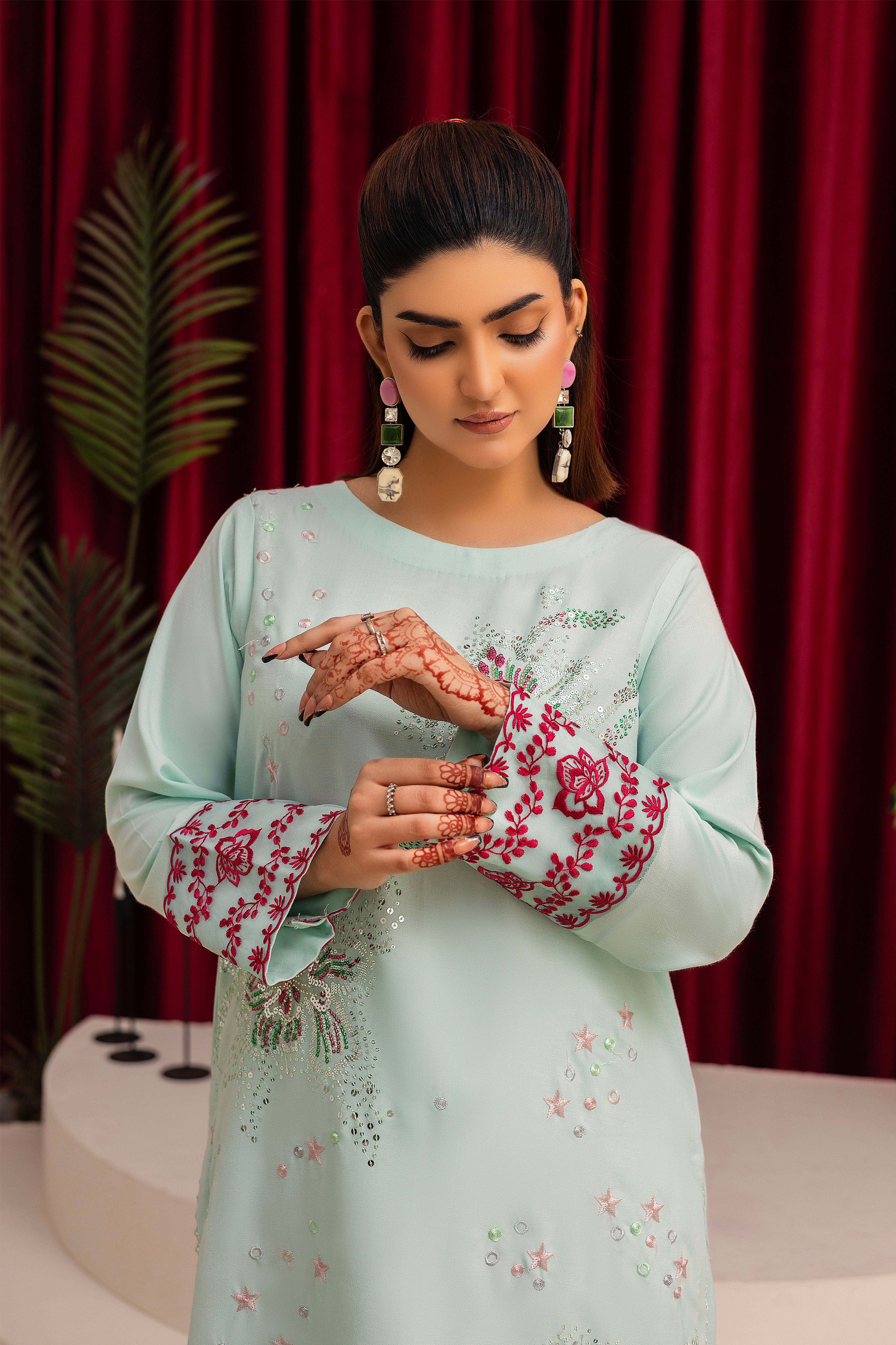 2284-Angori Embroidered 2-Piece Dhanak Suit