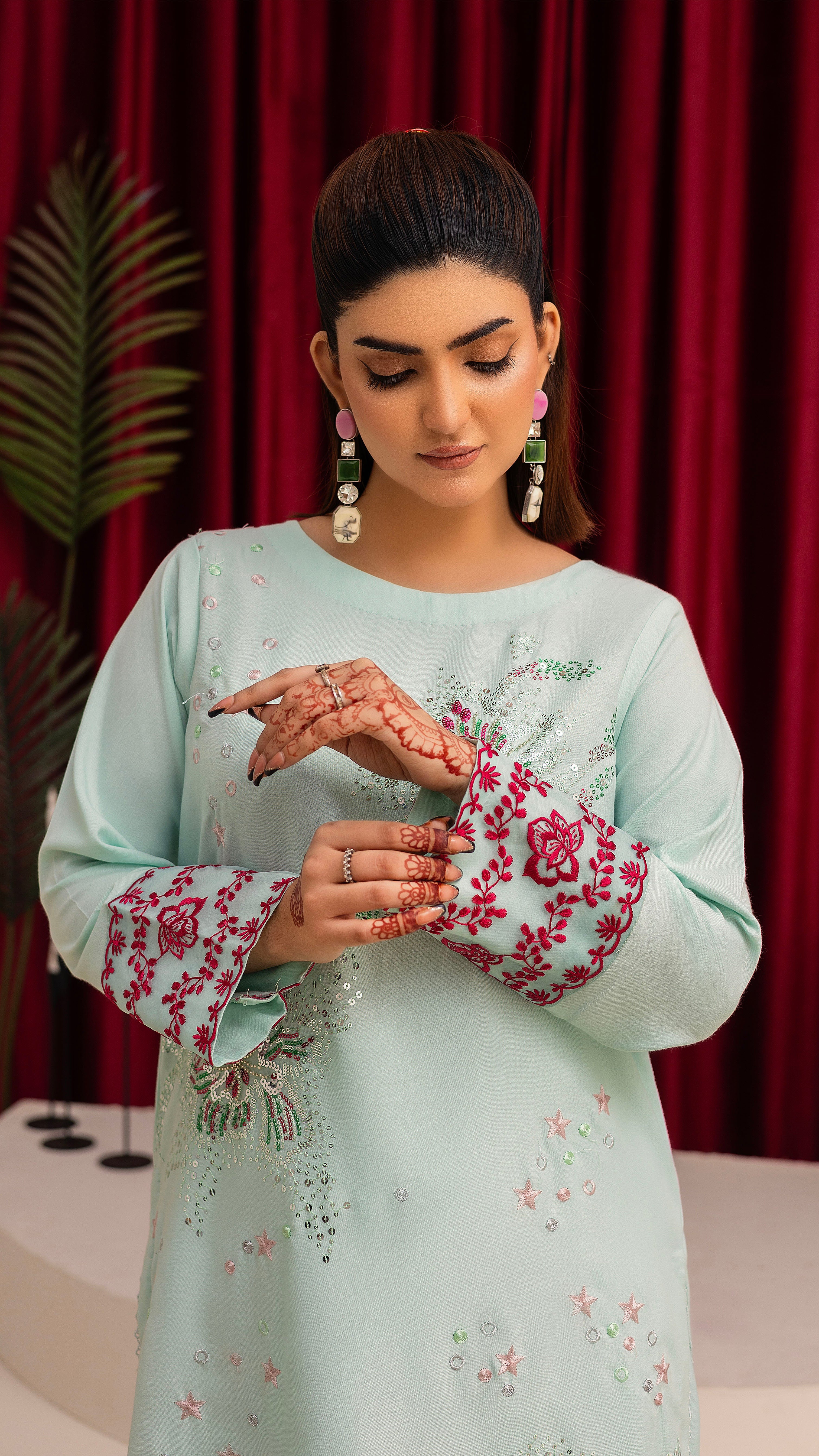 2284-Angori Embroidered 2-Piece Dhanak Suit