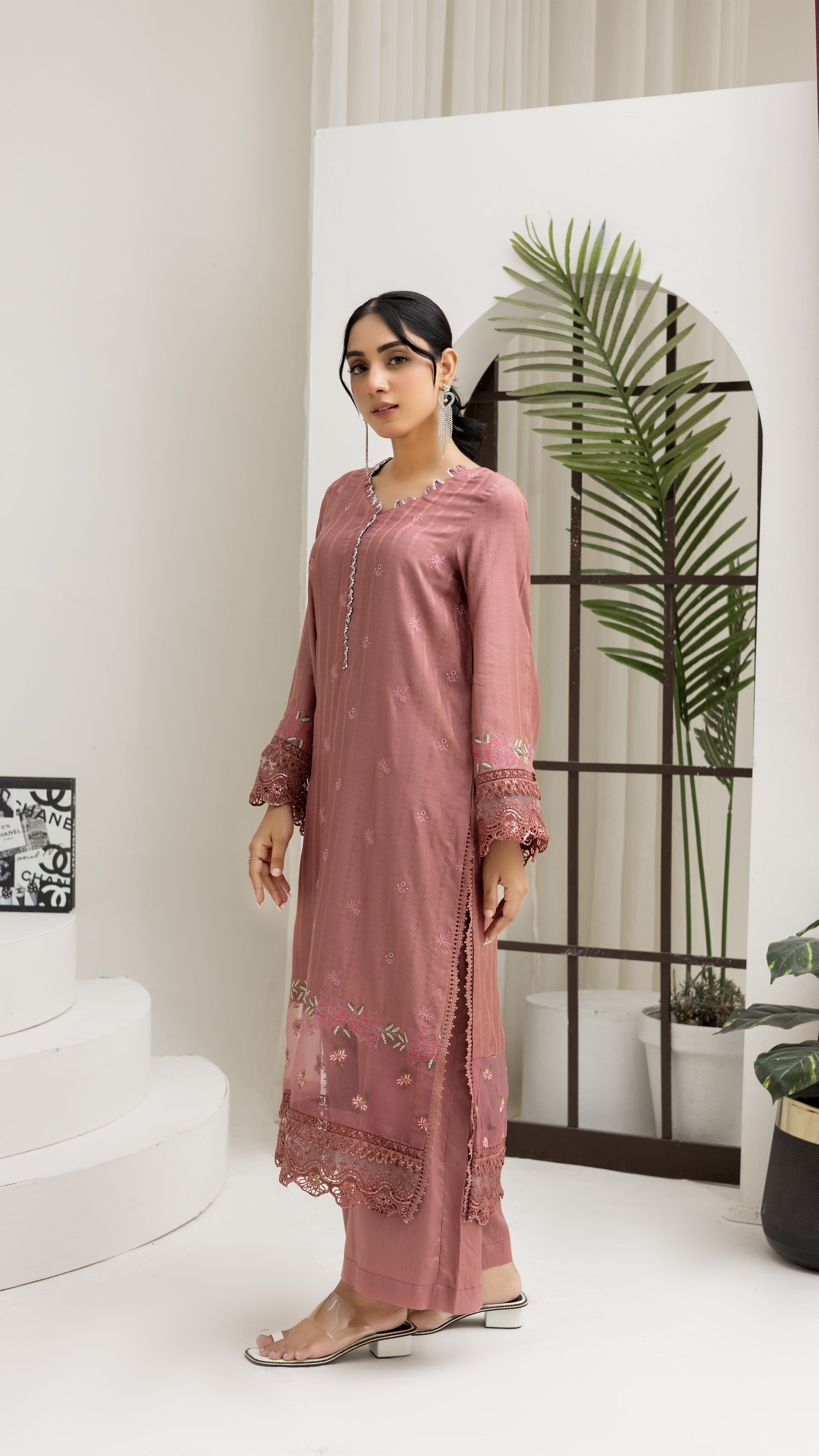 2290-2-Piece Piyazi Embroidered Viscose Suit