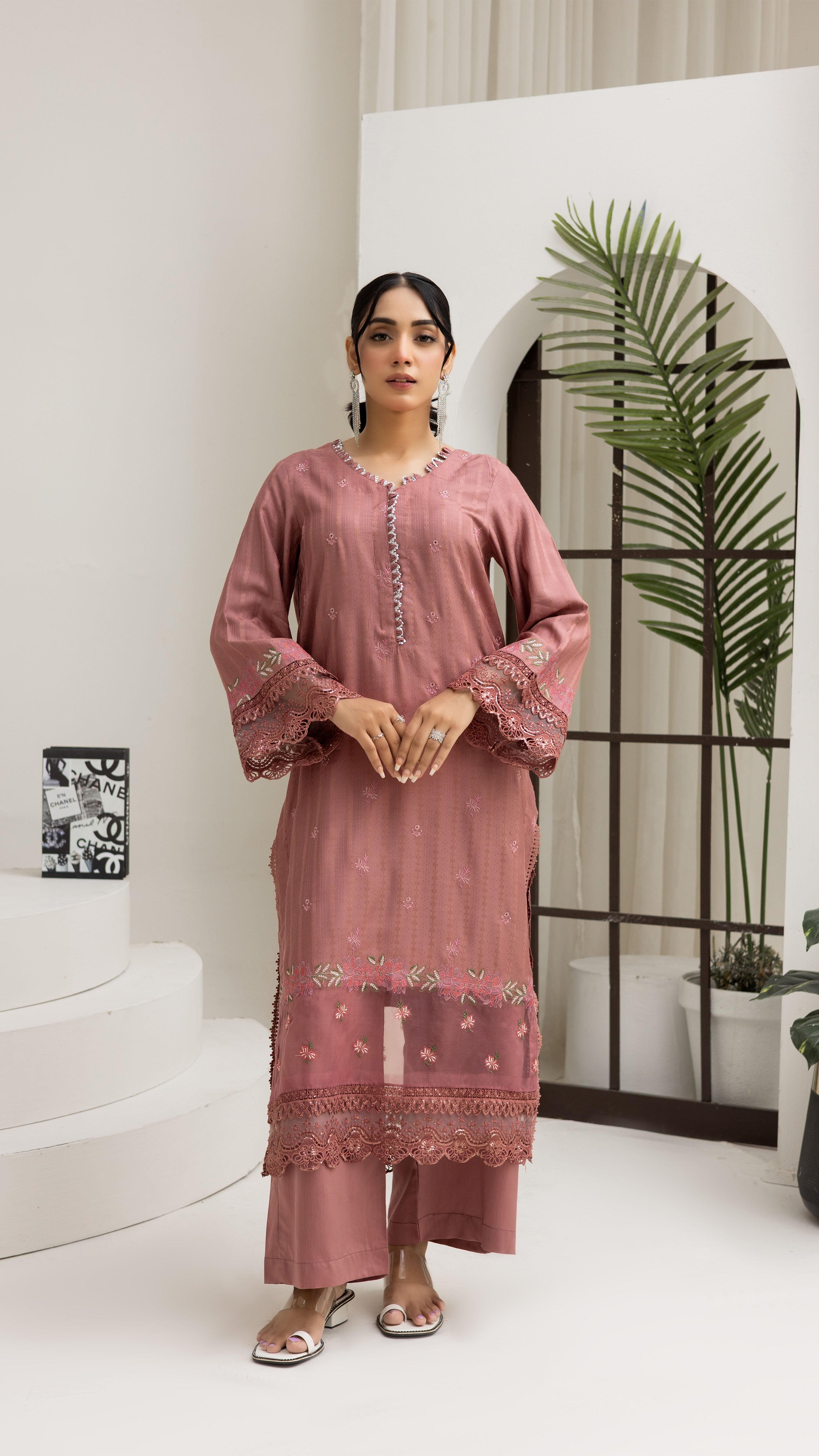 2290-2-Piece Piyazi Embroidered Viscose Suit