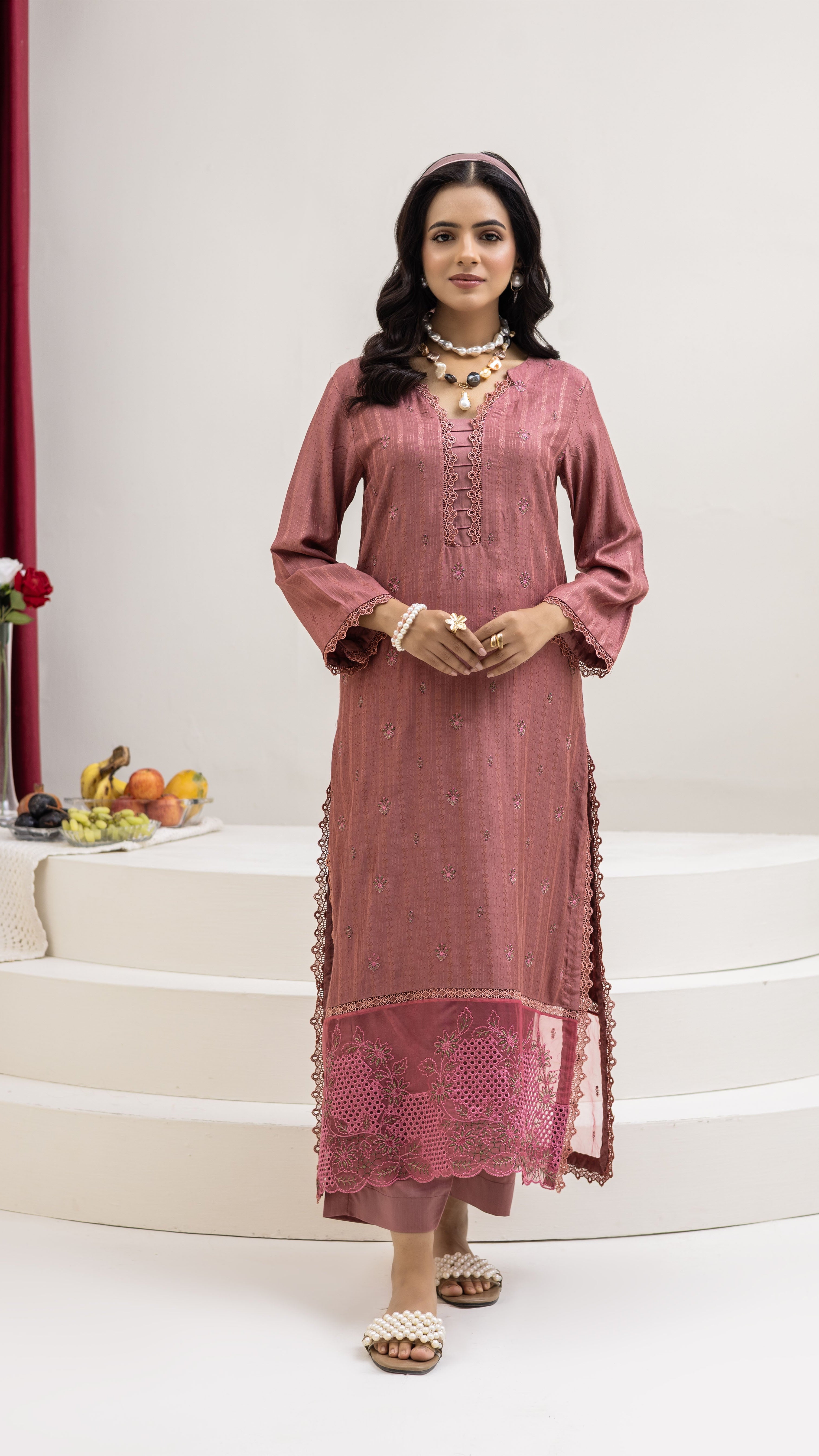 2291 -2-Piece Piyazi Embroidered Viscose Suit