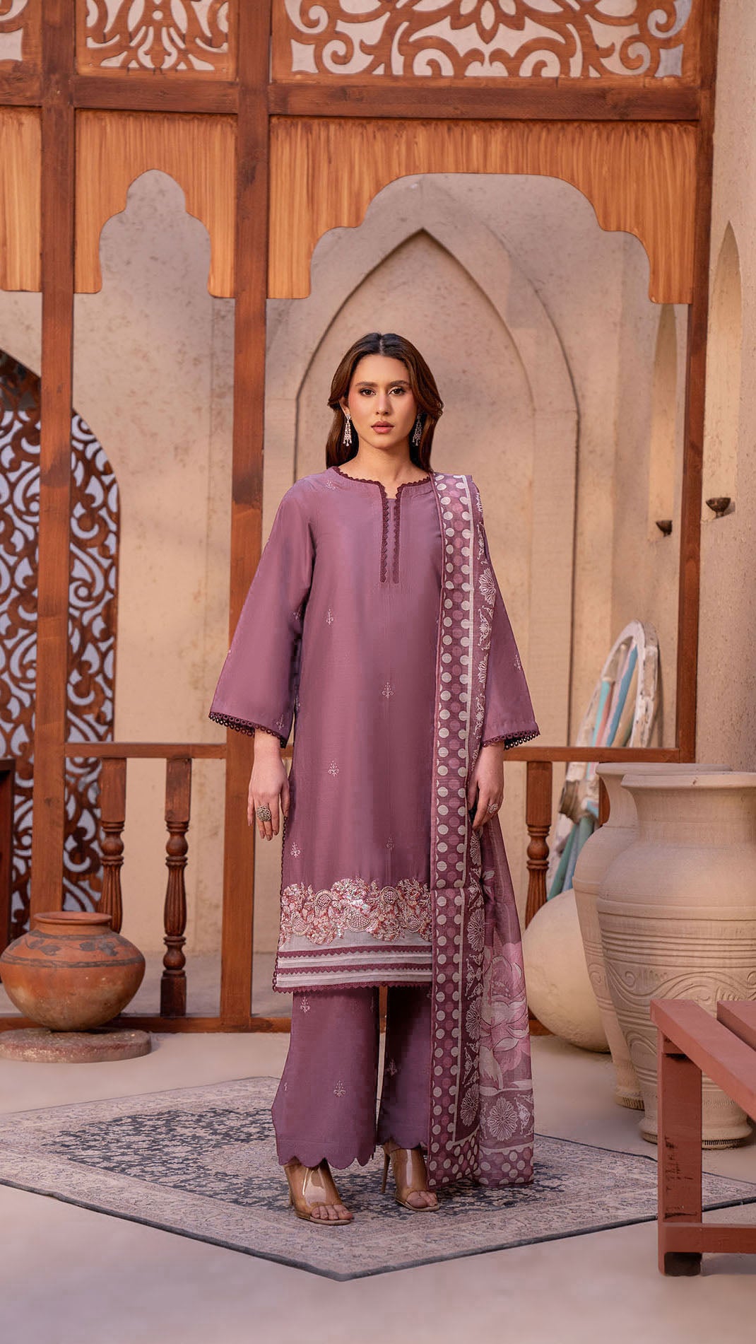 2311-Piyazi 3-Piece Suit Embroidered Cotton lawn Suit