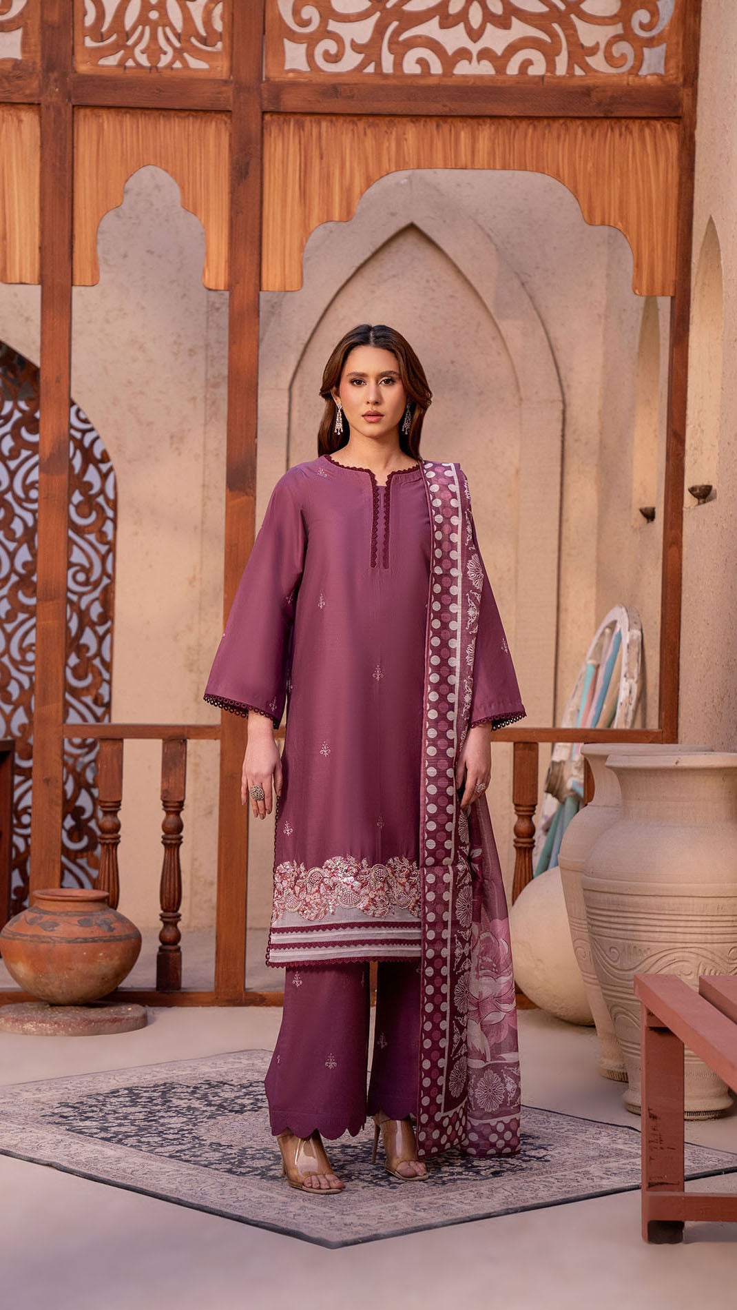 2311-Piyazi 3-Piece Suit Embroidered Cotton lawn Suit