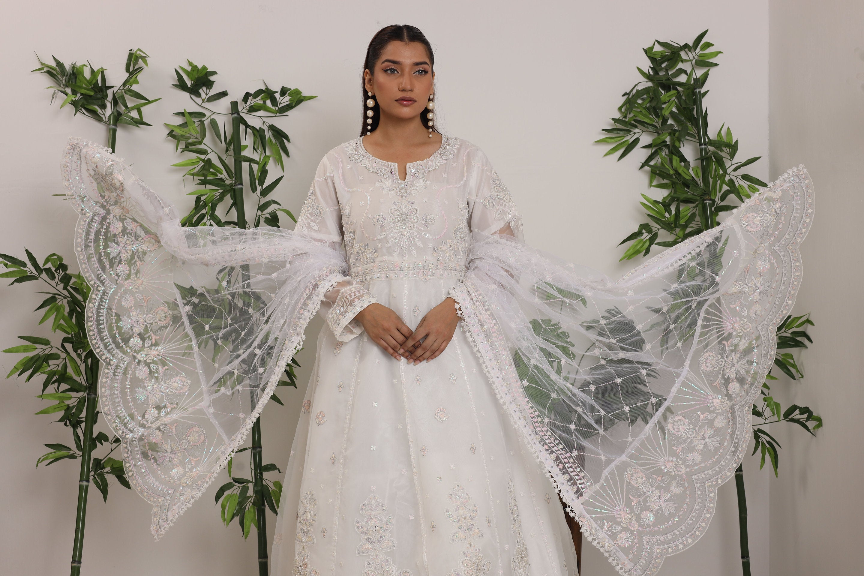 2172-B ELSA – Embroidered &amp; Embellished Organza RTW Maxi