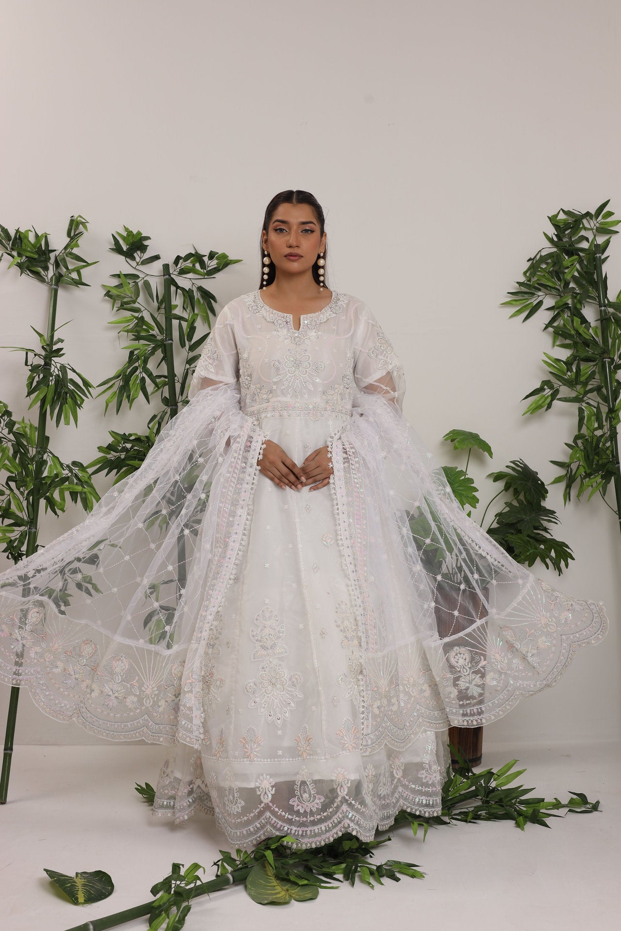2172-B ELSA – Embroidered &amp; Embellished Organza RTW Maxi