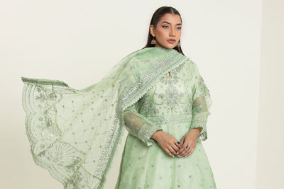 2172-C MAYA – Embroidered &amp; Embellished Organza RTW Maxi
