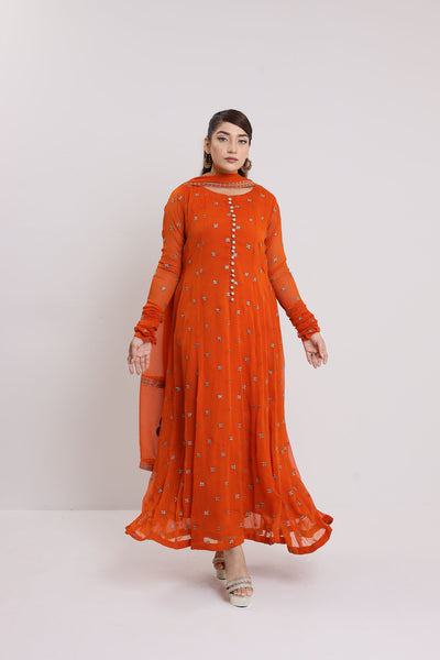 2178 - Katha 3 Piece Embroidered Chiffon Suit