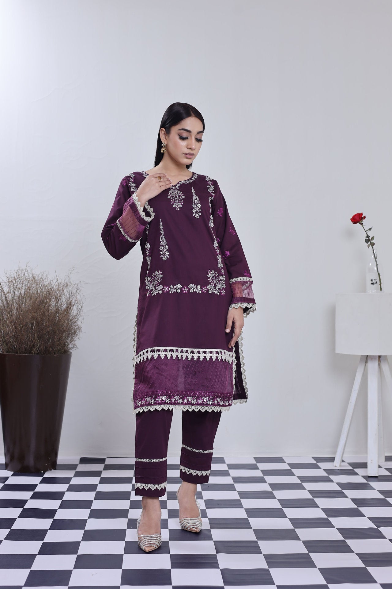 2202-E RASIN – Cotton lawn Embroidered 2-Piece Suit – Elegant Summer Wear