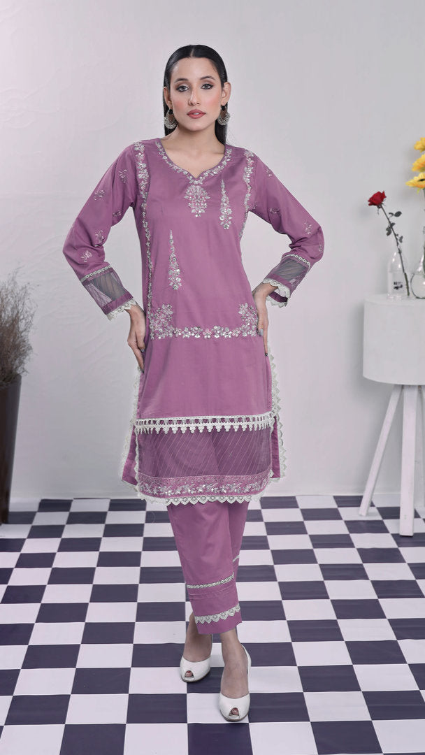 2202-Piyazi – Cotton lawn Embroidered 2-Piece Suit – Elegant Summer Wear