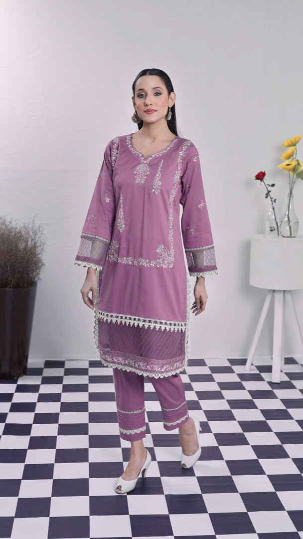 2202-Piyazi – Cotton lawn Embroidered 2-Piece Suit – Elegant Summer Wear