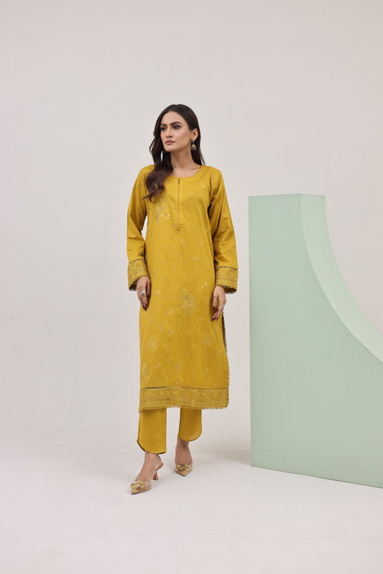 2216-A 2 Piece Embroidered Lawn Cambric Suit