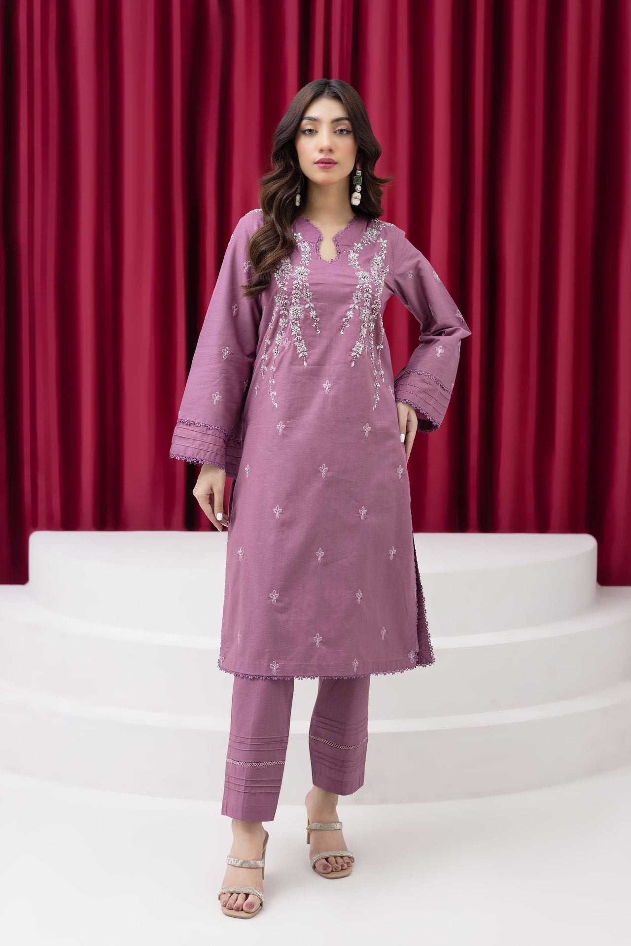 2265-Piyaz-colored embroidered 2-piece lawn Suit