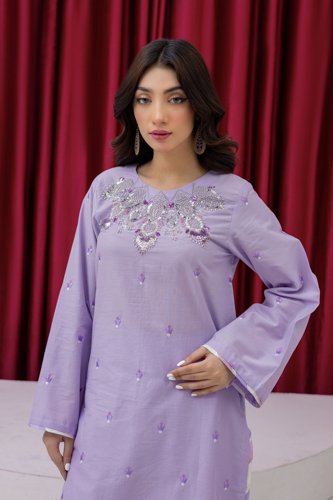 2273-Blue  Embroidered 2-Piece Lawn Suit – Elegant Summer Wear