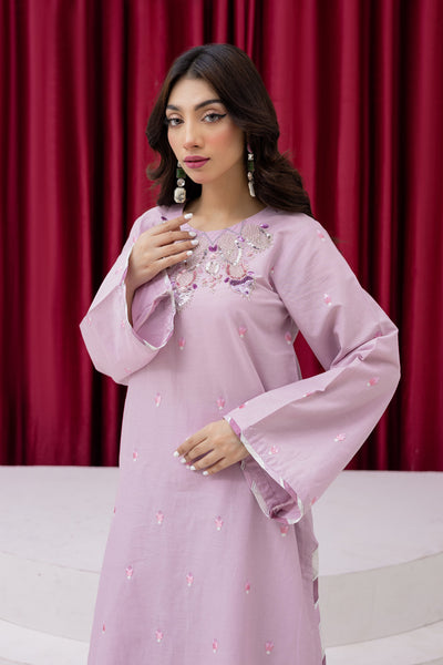 2273-Light Pink Embroidered 2-Piece Lawn Suit – Elegant Summer Wear