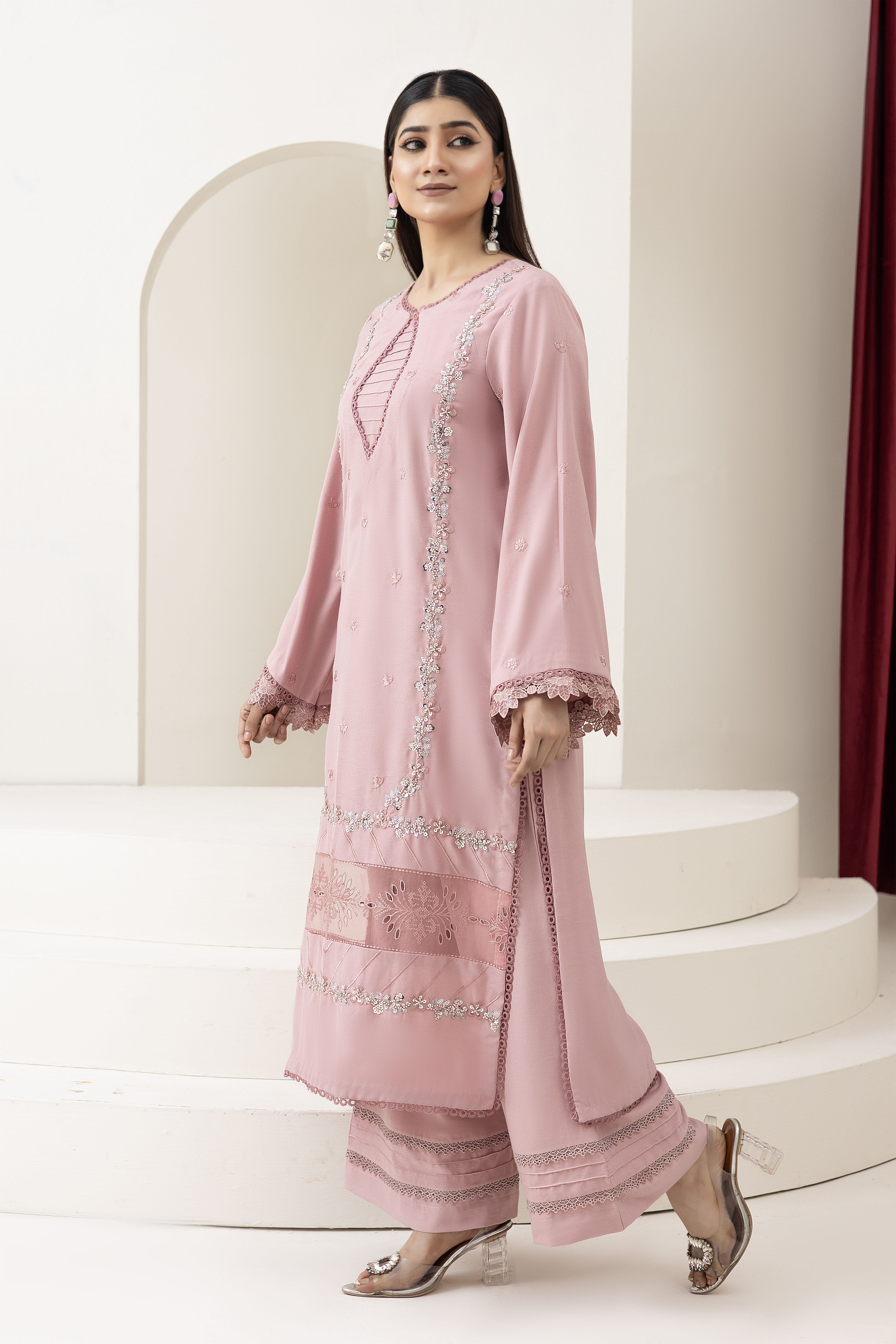 2286-Piyazi Embroidered 2-Piece Dhanak Suit